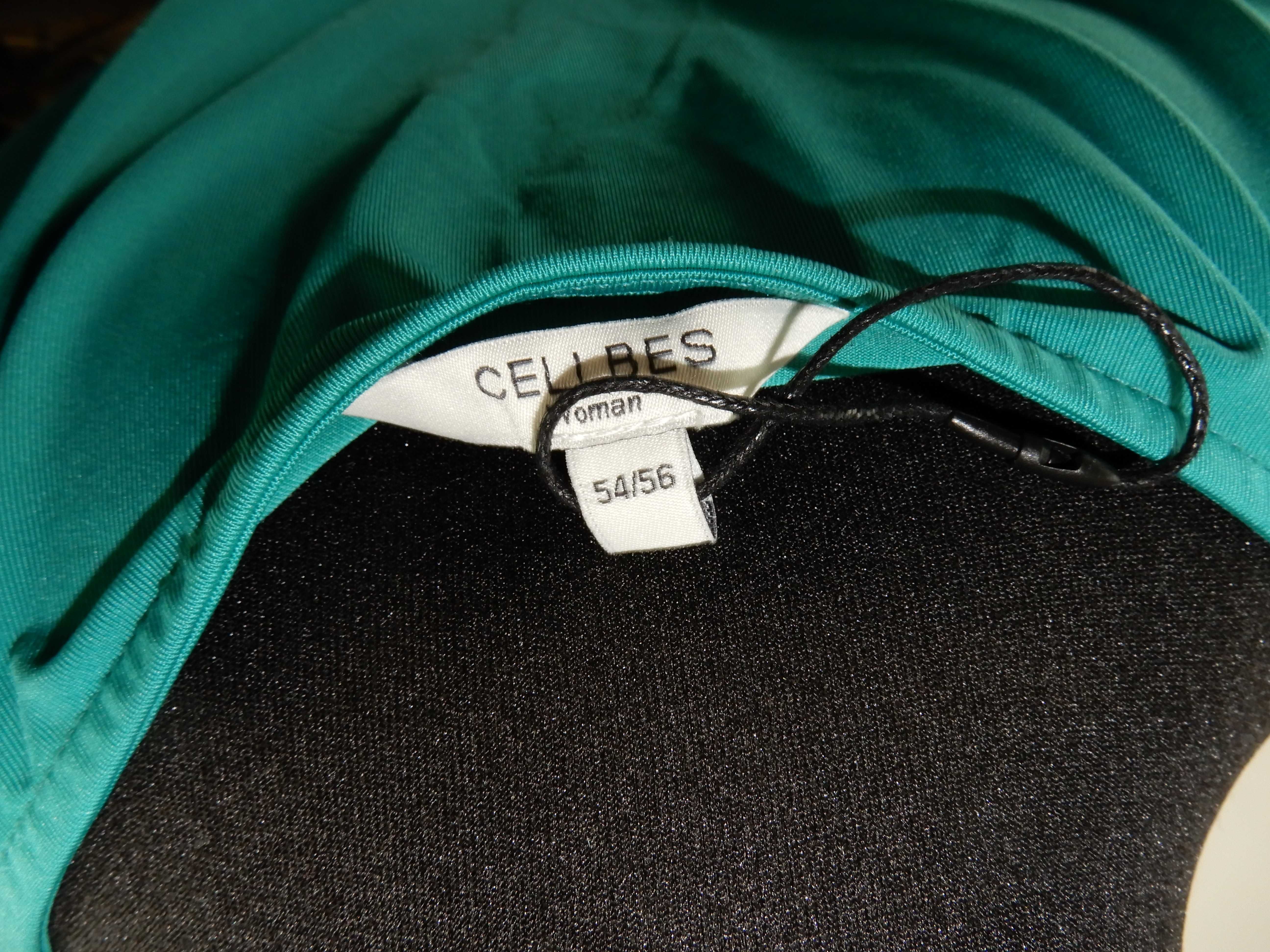 Bluzka krótki rękaw elegancka zielona zamek Cellbes 54 56 7XL 8XL