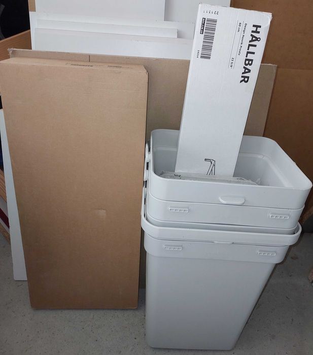 IKEA, komplet do sortowania śmieci, 60cm, Szuflada na prowadnicach