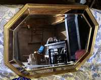 Espelho antigo biselado exagonal