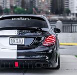 Диффузор на задний бампер Mercedes W205 накладка на бампер губа