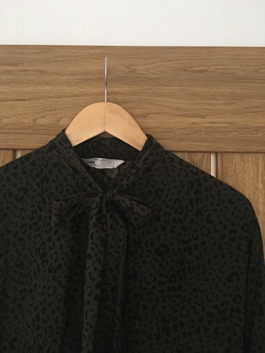 Koszula z wiązaniem khaki Zara r.M