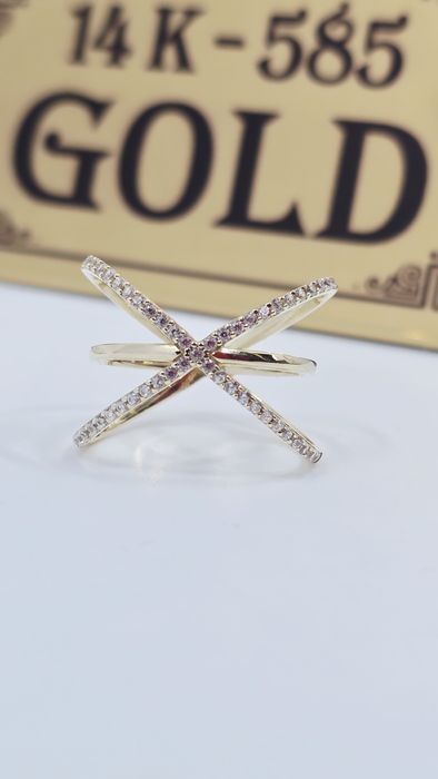 Złoty pierścionek próba 585 14k