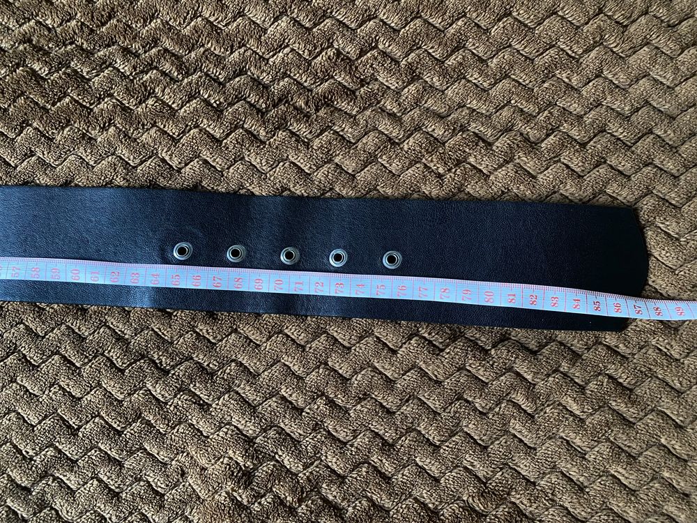 Gruby 6 cm czarny pasek 87 cm Zara sztuczna skóra