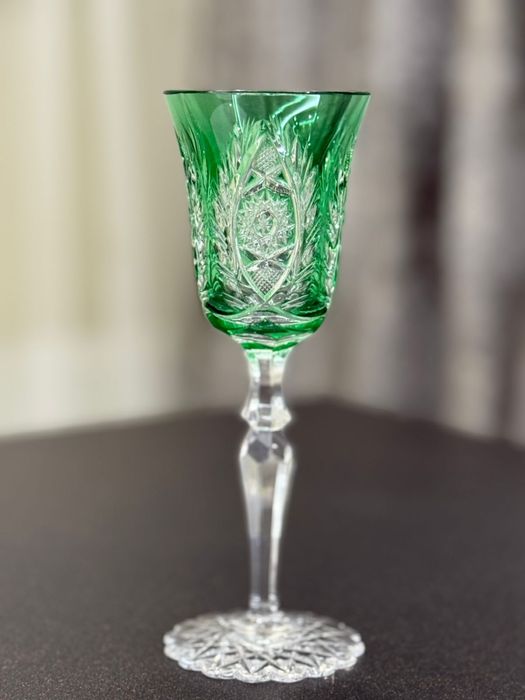 Винтажные хрустальные фужеры для вина и рюмки фирмы Knittel GDR Герман