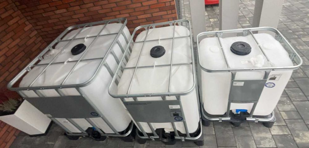 Zbiorniki ibc, paletopojemniki na wodę pitną nowe 1000L, 600L, 300L