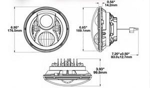 Par Faróis Ópticas Led Angel Eye Universais 70W Jeep wrangler e outros