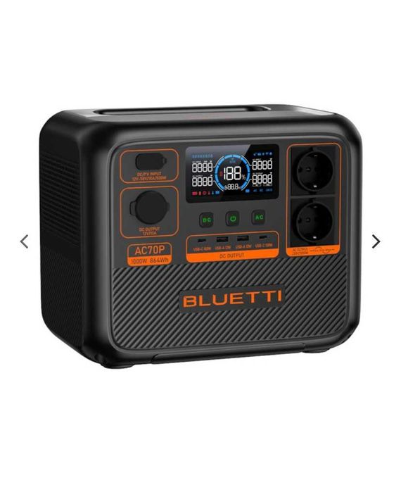 Зарядна станція BLUETTI AC70P | 1000 Вт 864 Вт·год
