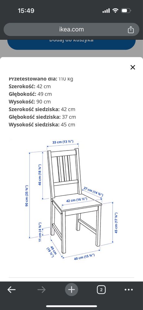 Krzesła ikea stefan