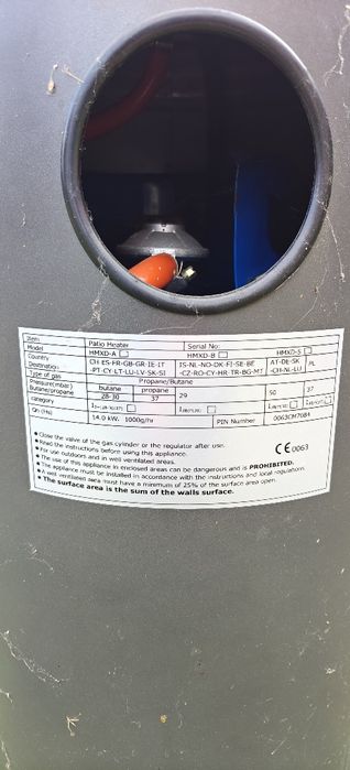 Parasol ogrodowy grzejnik.