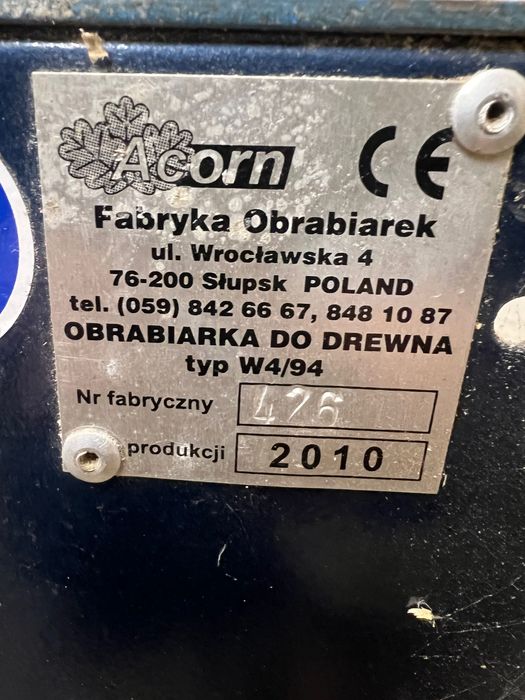 Obrabiarka do drewna piła heblarka Acorn