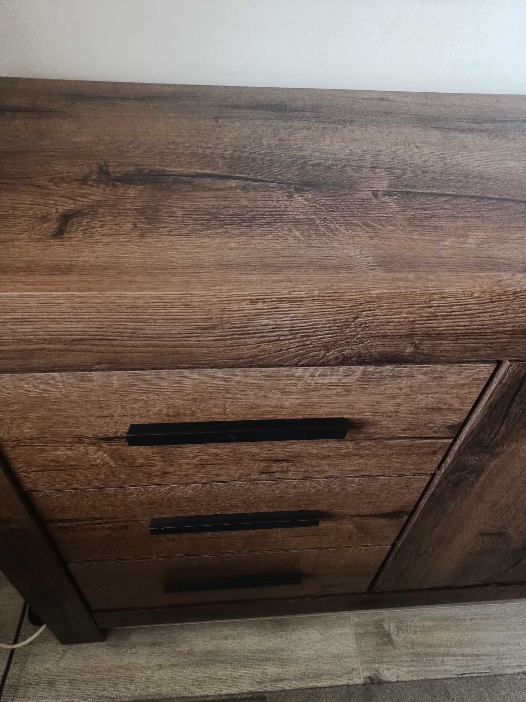 komoda Balin 112 cm z drzwiami i 3 szufladami dąb monastery