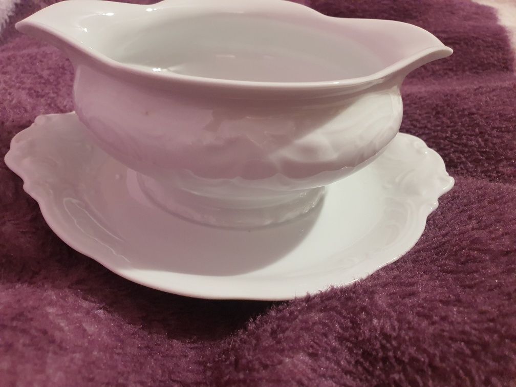 Sosjerka na podstawie Fryderyka biała porcelana Krzysztof Kristoff