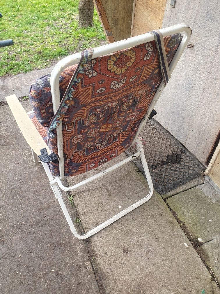 Leżak fotel ogrodowy PRL