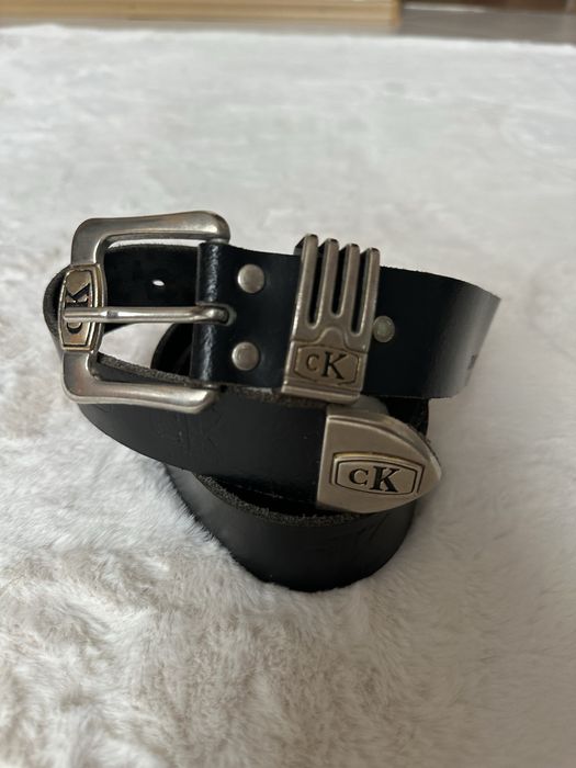 Ремінь чоловічий шкіряний Calvin Klein вінтаж