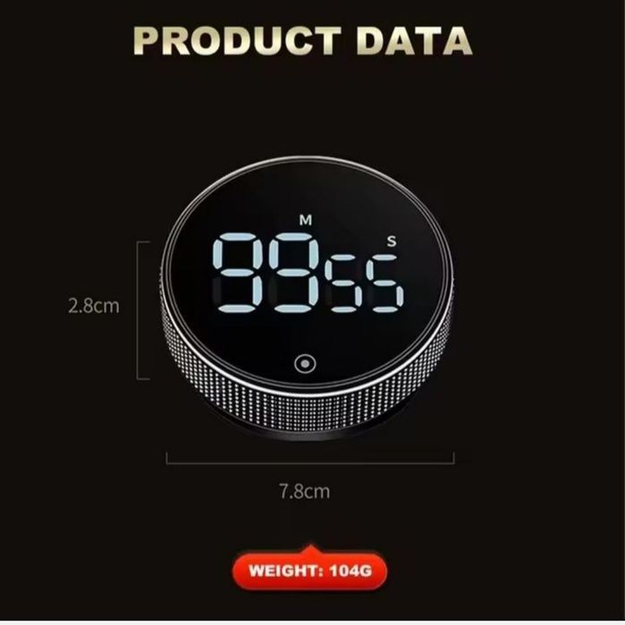 Кухонний таймер, цифровий дисплей, магнітний