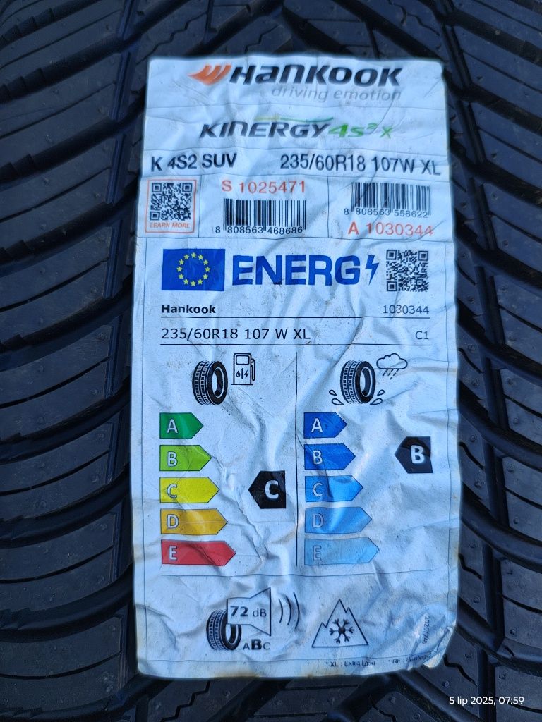 235/60r18 107W Hankook Kinergy 4S2 X SUV