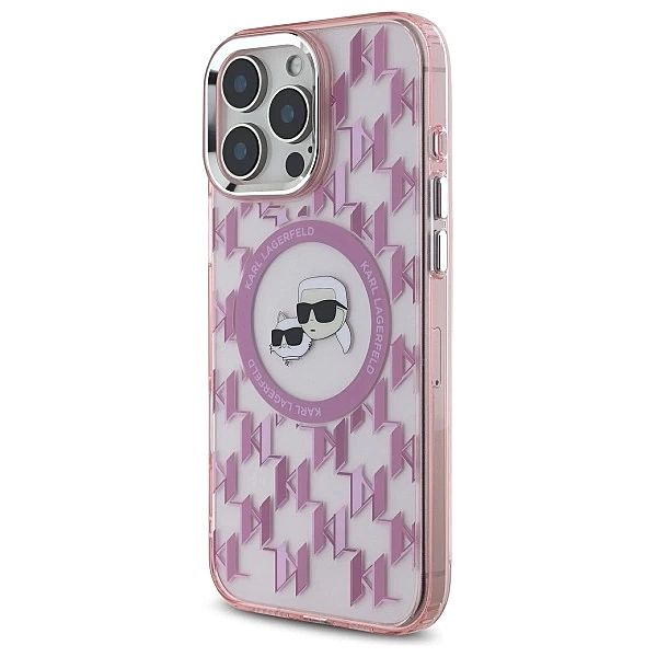 Etui Karl Lagerfeld IML Monogram Karl & Choupette Head MagSafe na iPho