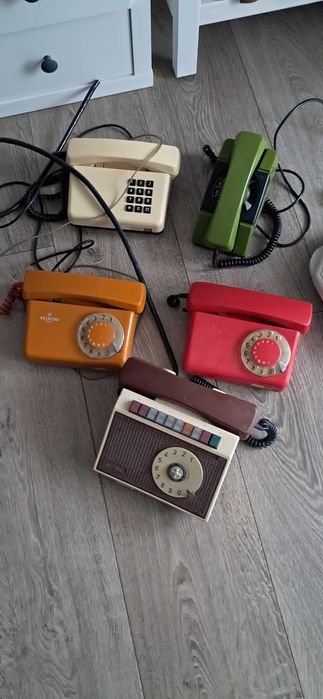 4x stary telefon PRL Telkom RWT Bratek Tulipan Telzes Warszawa wysyłka