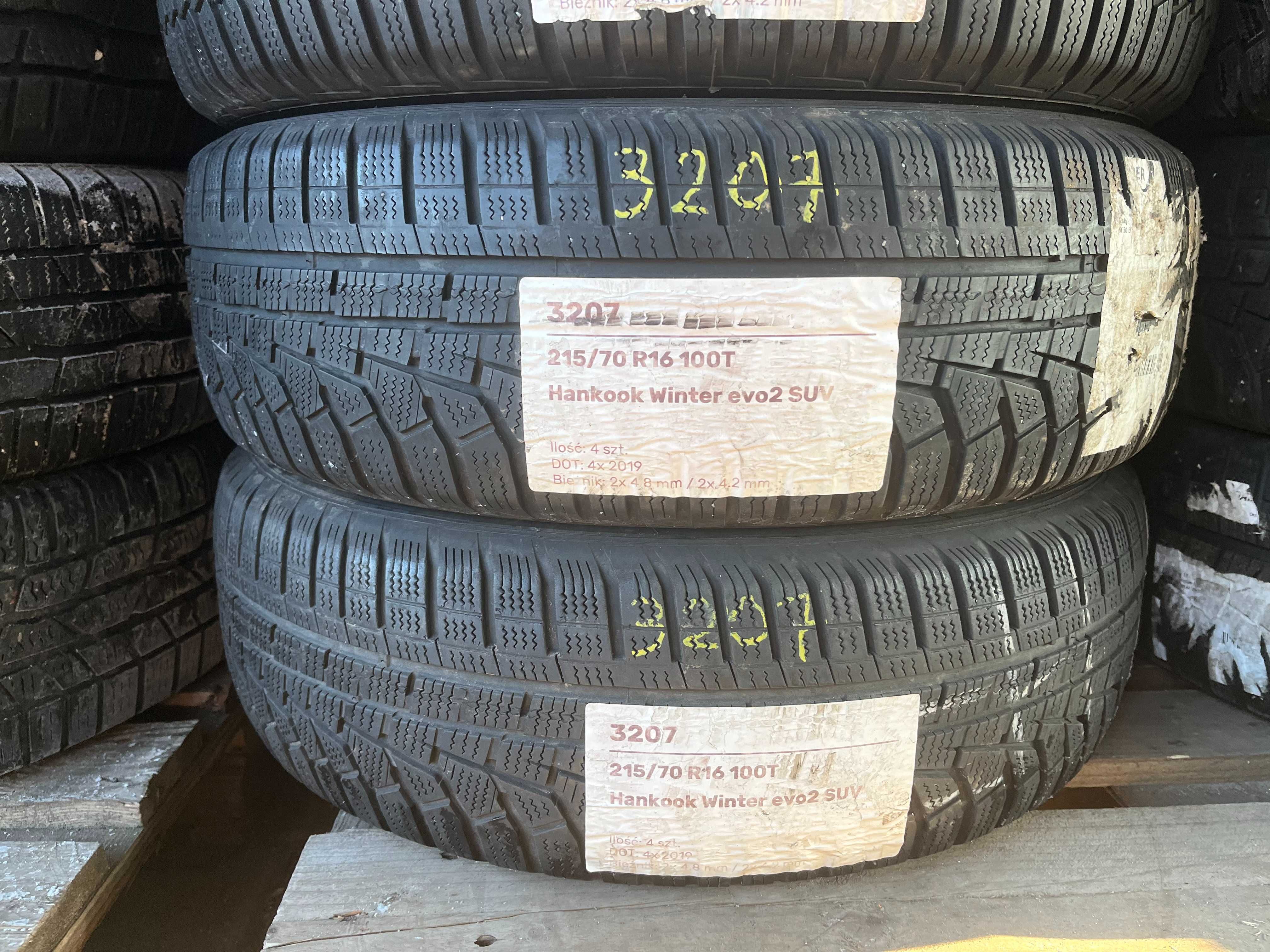 Opony zimowe 4szt 215/70 R16 100T Hankook Evo2 SUV WYSYŁKA MONTAŻ#3207