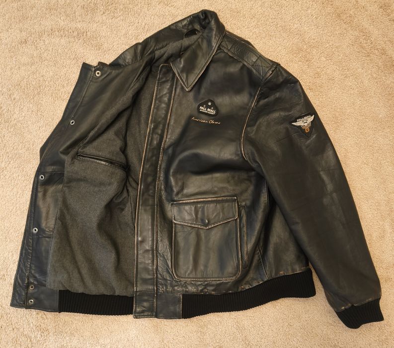 Чоловіча шкіряна куртка, кожанка /бомбер /авіатор /пілот XL/ Pall Mall