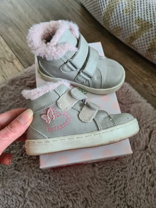 Buty za kostkę zimowe ocieplane dziecięce cupcake 21 rzep