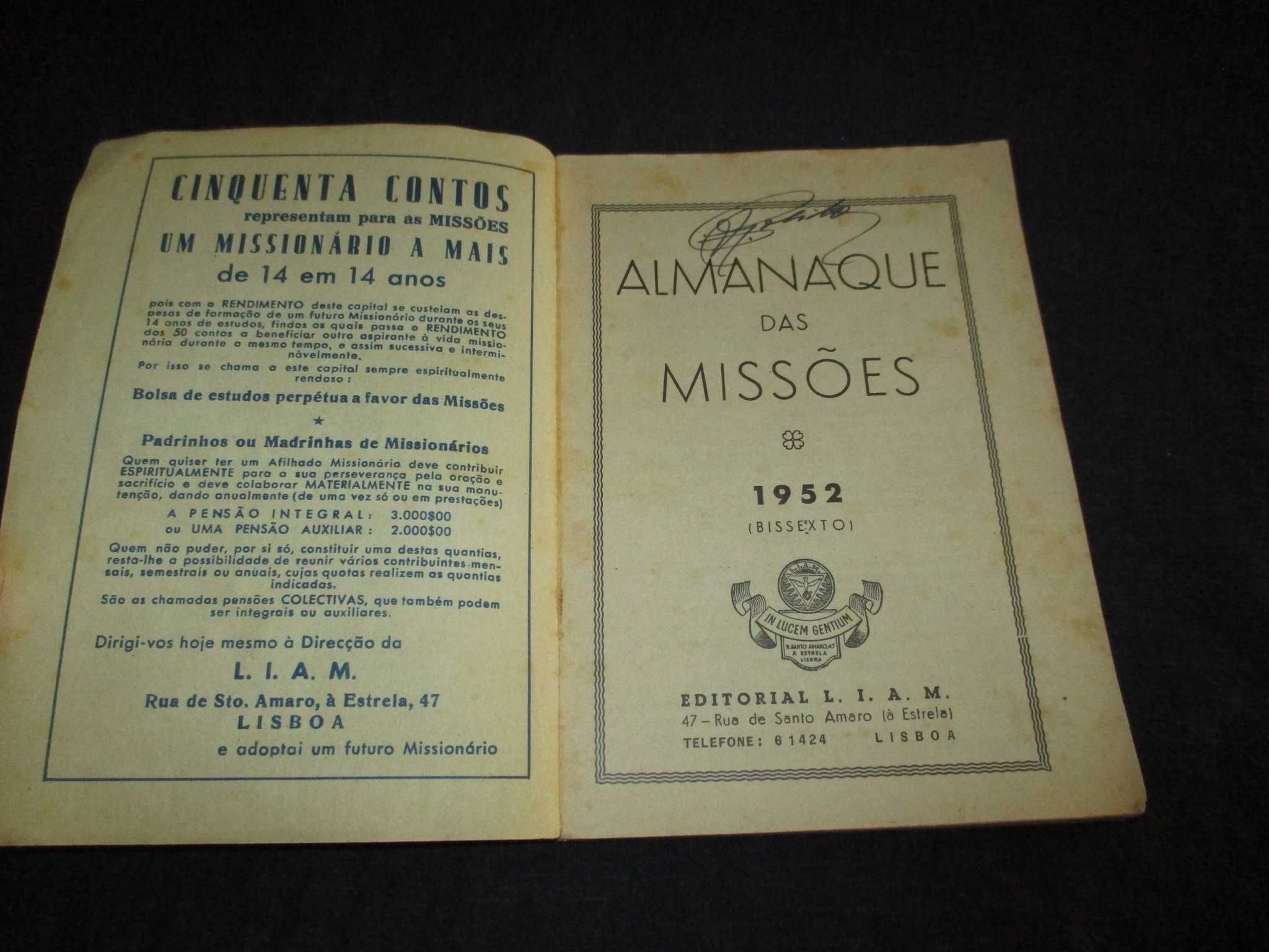 Livro Almanaque das Missões 1952