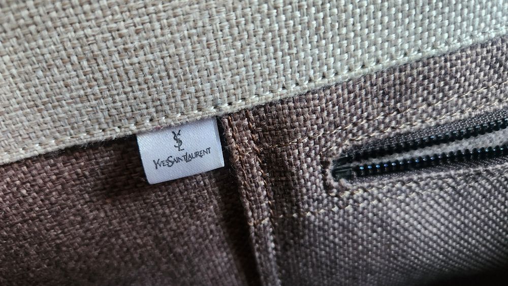 YSL RIVE GAUCHE torba shopper canvas skora