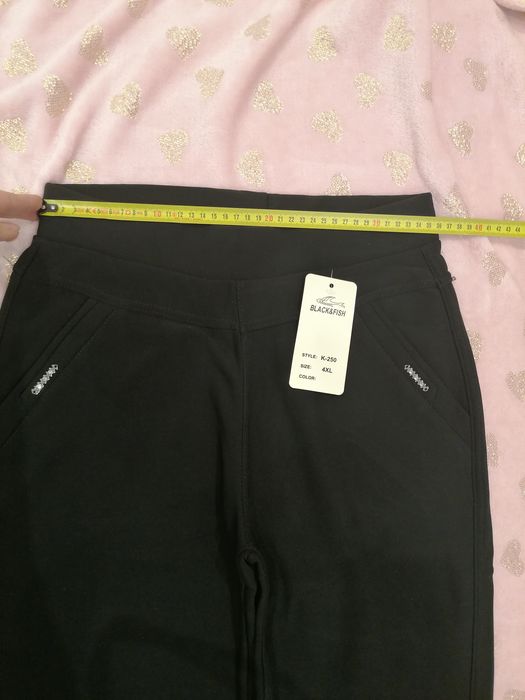 Spodnie ocieplane czarne damskie XL