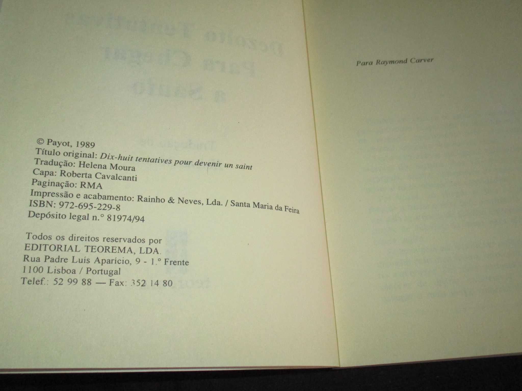 Livro Dezoito Tentativas para chegar a Santo Jean Vautrin