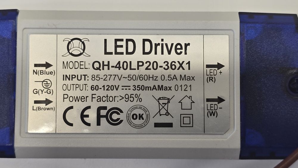 LED Driver 20-36x1W 350mA 60-120V - zasilacz power led - zasilacz lamp