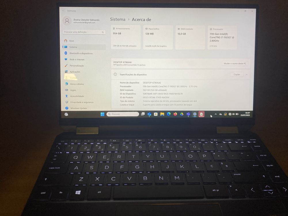 HP Spectre X360 convertível