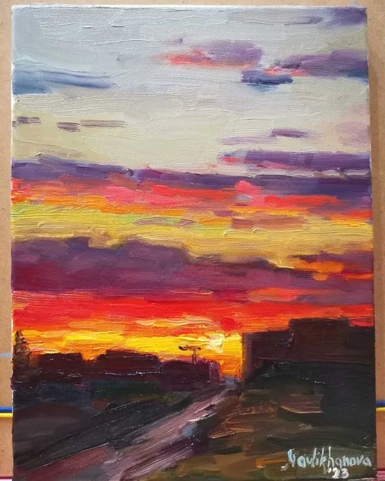 Продам пейзаж "Вогняне небо"