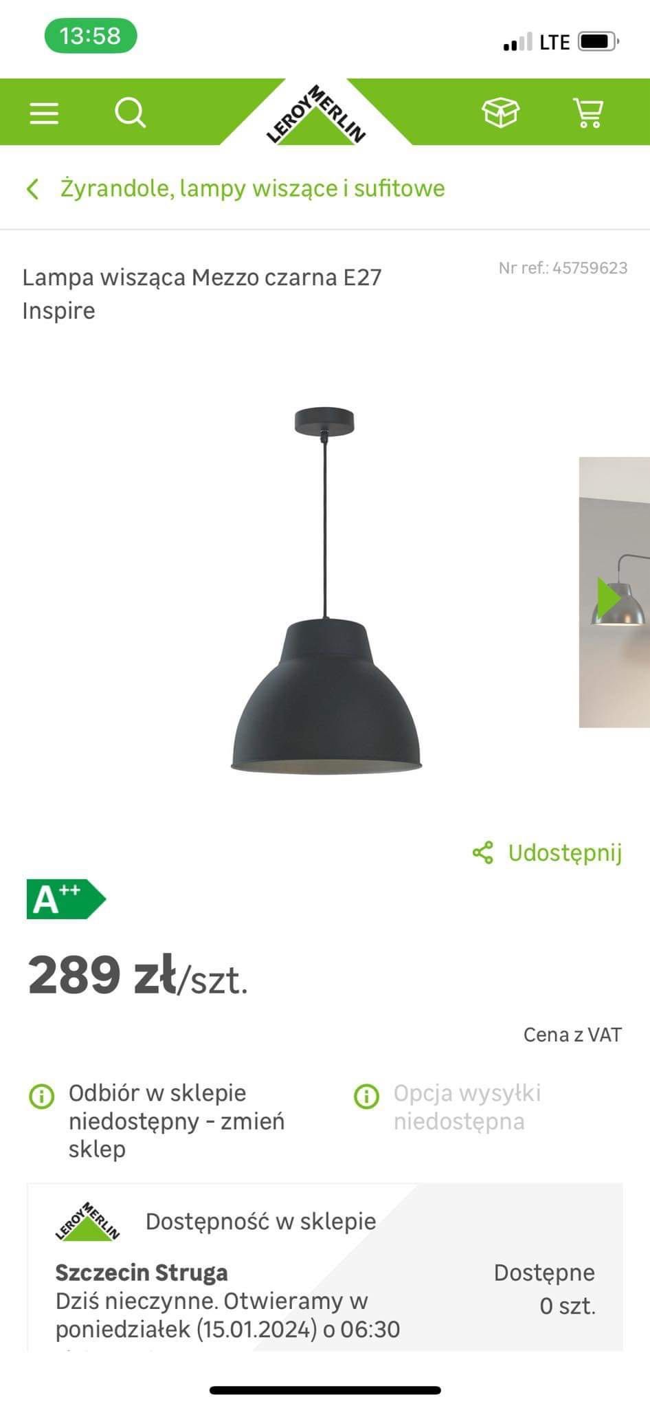 Lampa wisząca loft czarna