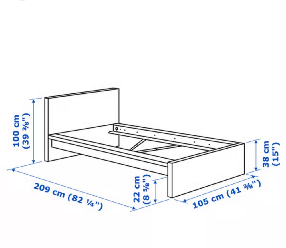 Estrutira de cama Malm ikea 90x200