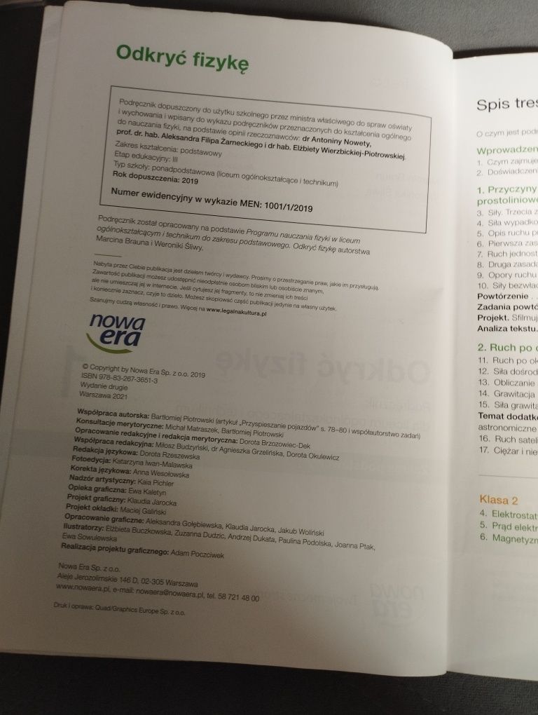 Podręcznik Odkryć Fizykę klasa 1 LO poziom podstawowy