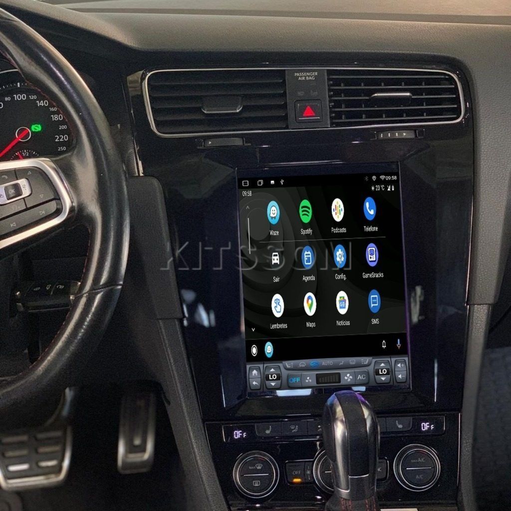 Rádio VW Golf VII Android 13 "Tipo Tesla" (Novo)