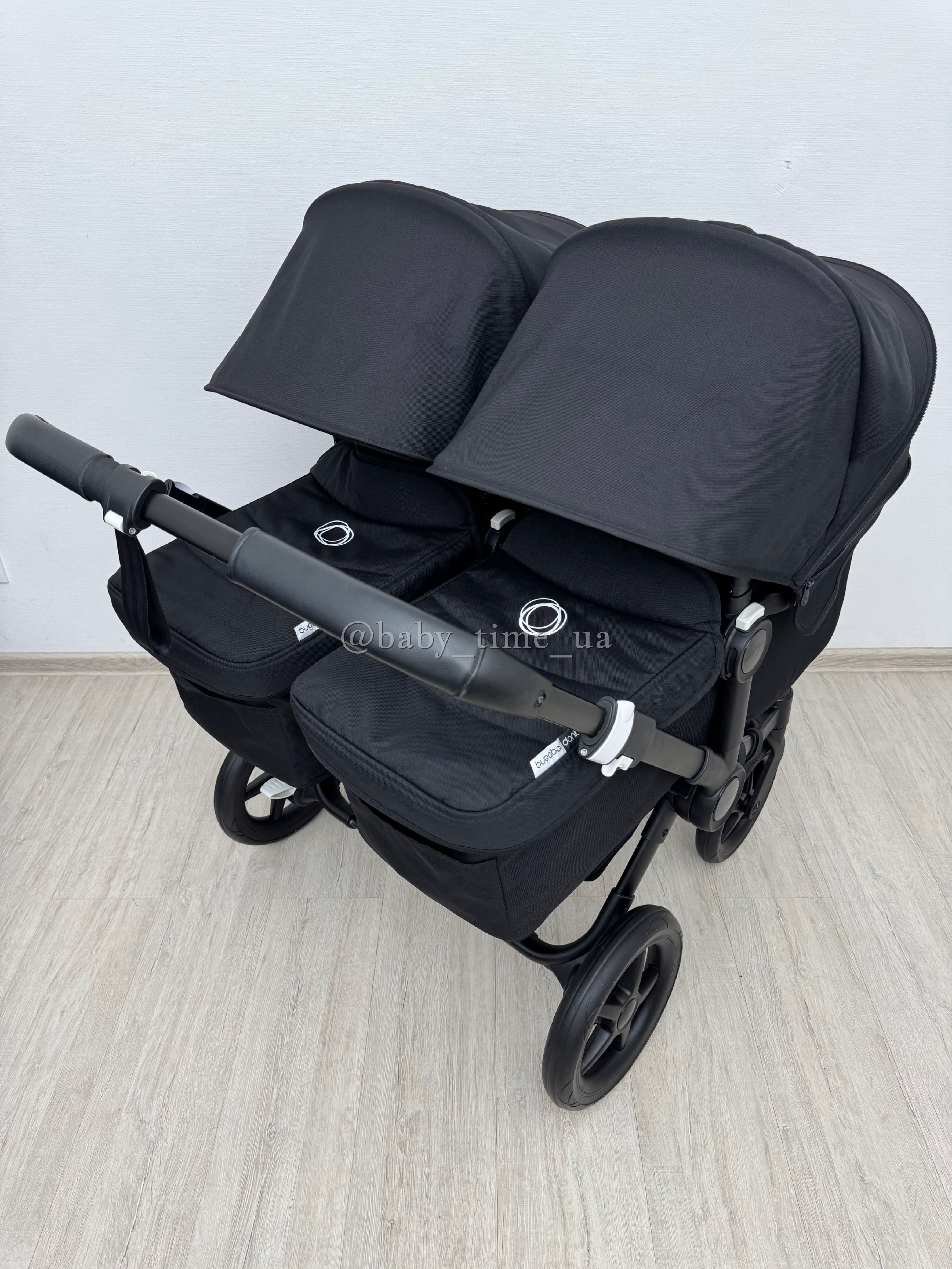 Bugaboo Donkey 3 Twin All Black коляска для двійні Бугабу Данкі 3