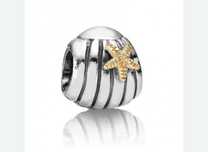 Oryginalny charms Pandora wycofany tt two tone złoto muszla muszelka