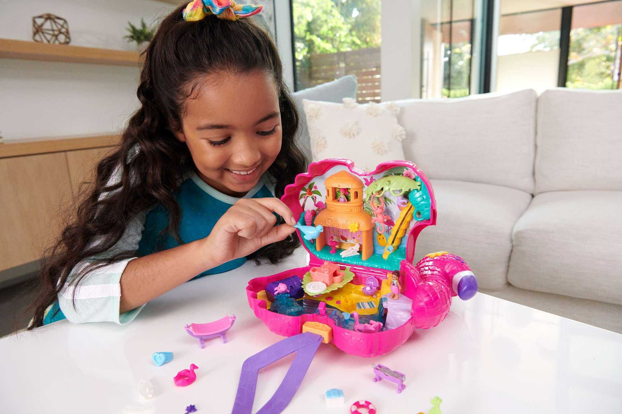 набор Полли Покет Фламинго волшебные сюрпризы Polly pocket Mattel