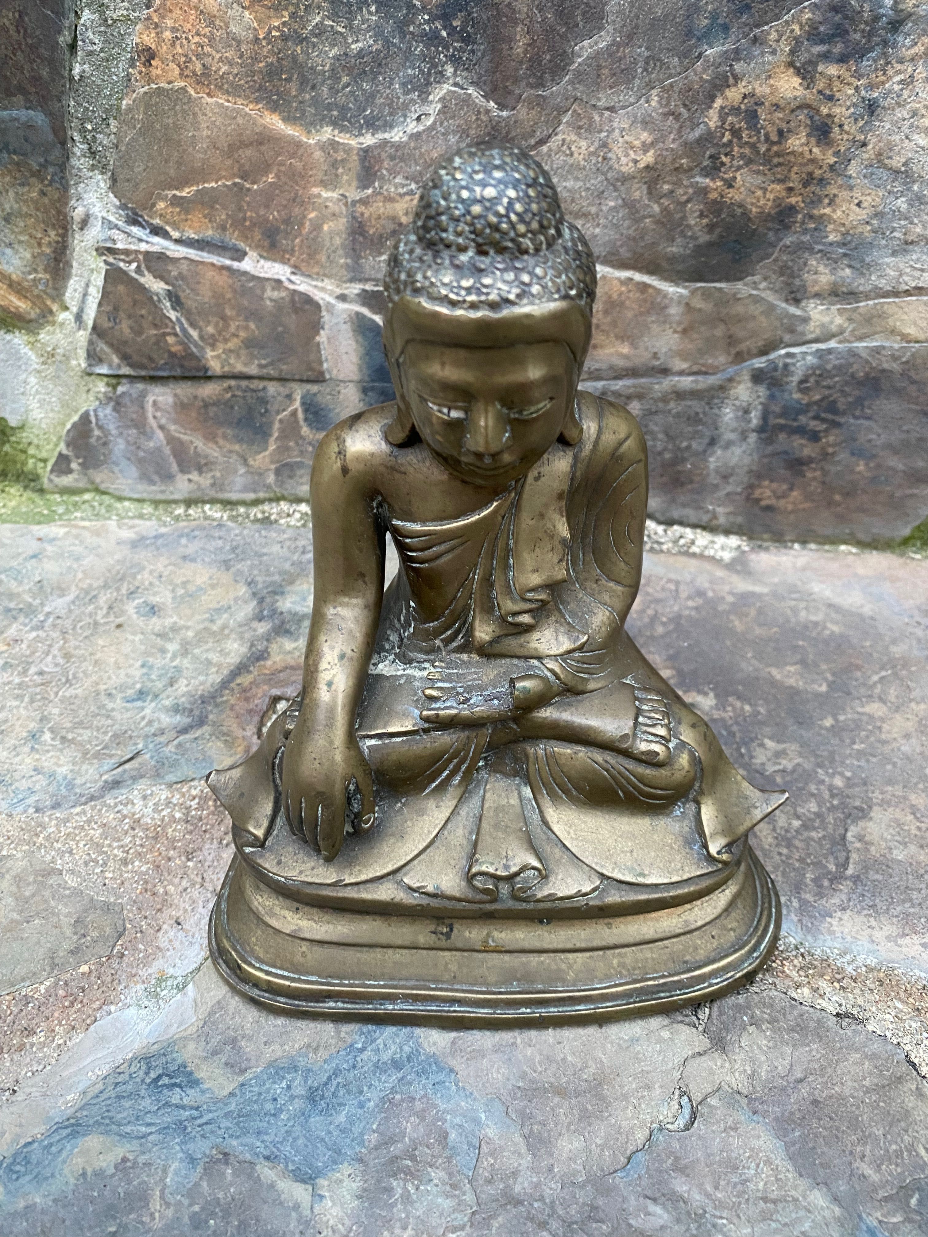 Buda Chinês Séc XIX Bronze 18 cm