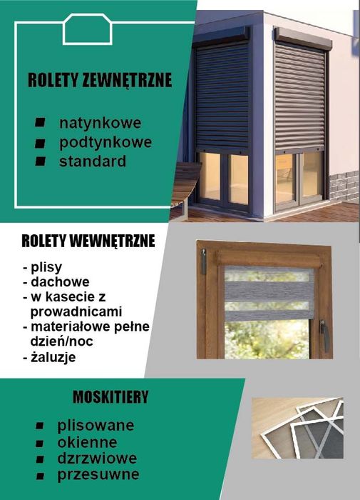 Rolety Dzień Noc Plisy Moskitiery Żaluzje Naprawa Rolet Zewnętrznych