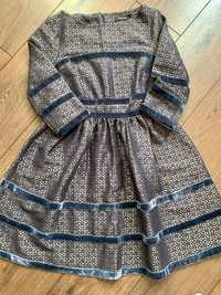Сукня жіноча синій колір розкішна парча S-XS нова!