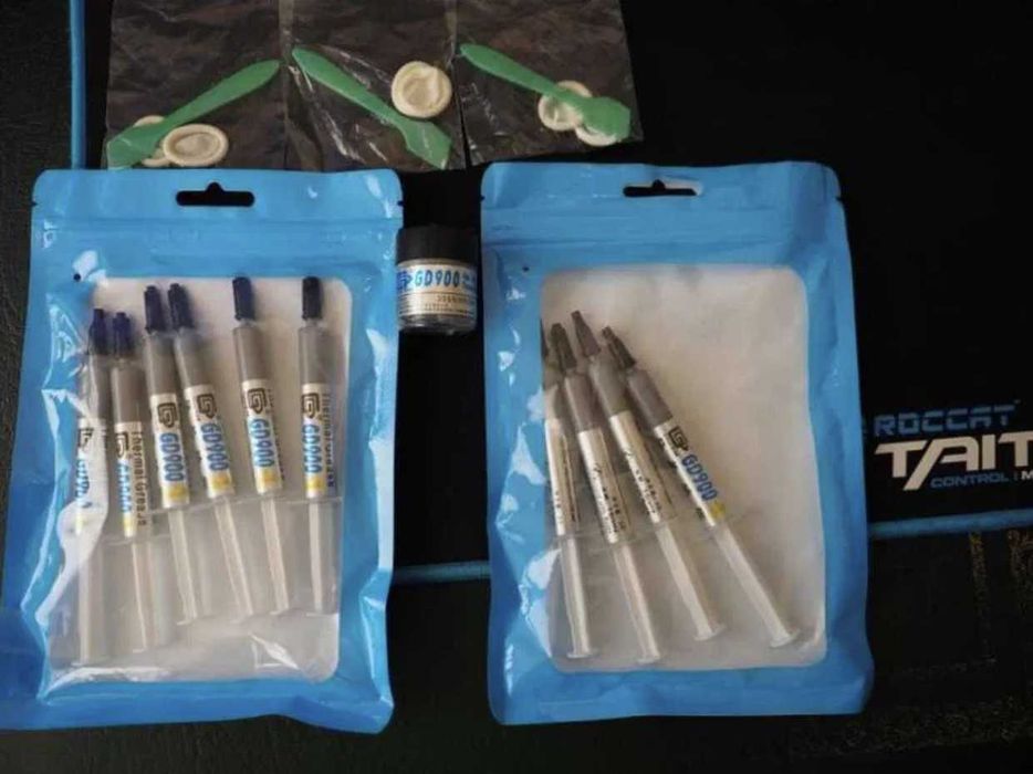 Термопаста GD 900-1 с серебром (1г,3г,10г,30г) + термопрокладки