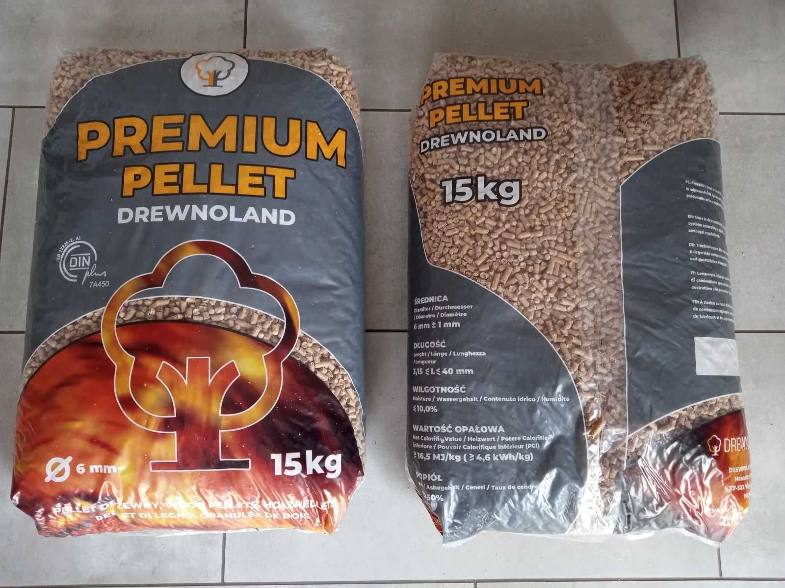 Opał, Pellet Premium iglasty 6 mm, certyfikat DIN PLUS A1, Wylewa