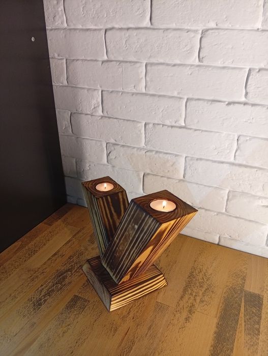 Świeczniki drewniane tealight