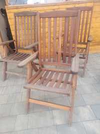 Solidne holenderskie  fotele wielopozycyjne  z drewna tekowego