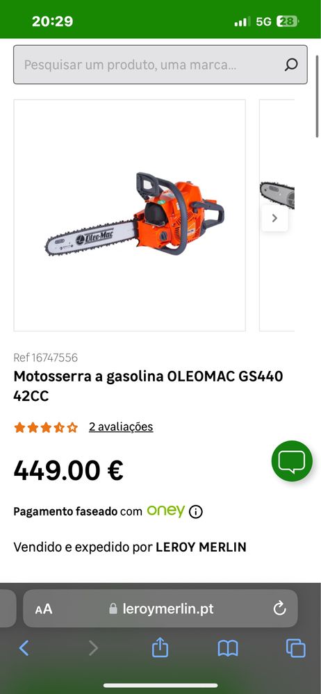 Motosserra oleo mac gs 440 42,2 cm cubicos