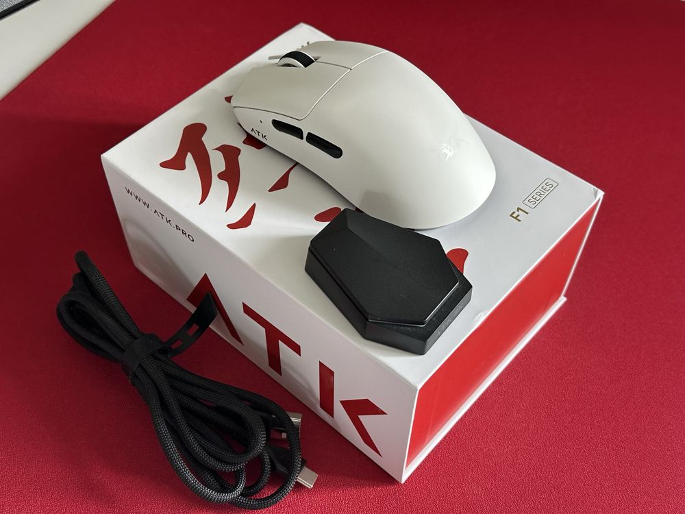 Мишка ATK F1 PRO MAX Біла 8К ресивер