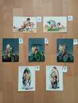 Conjunto de postais ilustrados vintage-Ilustradora Asun