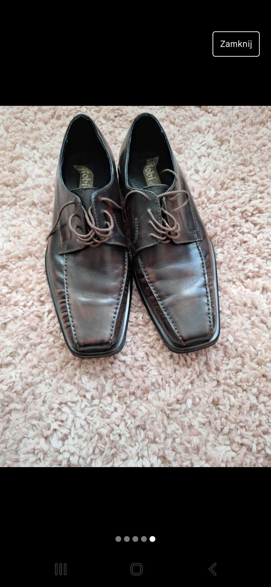 Eleganckie garniturowe skórzane buty